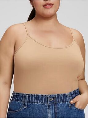 Pact Nude Beige Stretch Cotton Tank Top